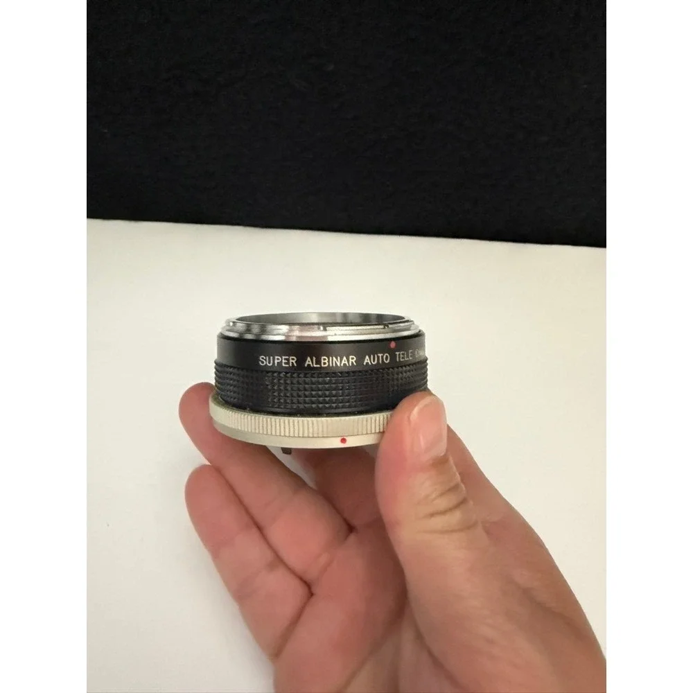 Super Albinar Auto Tele Converter 2X Japan Vintage Lens Extender Black Silver